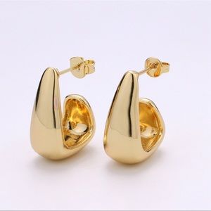 14K Gold Filled Thick Hoop Earrings